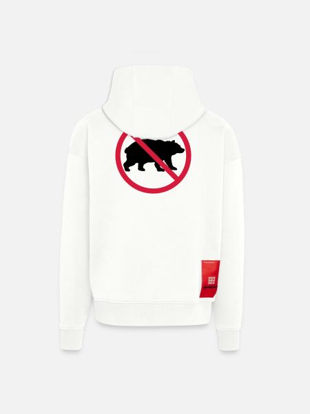 Bear Forbidden Shield - Zip Hoodie - made by SPREAD - OFF WHITE