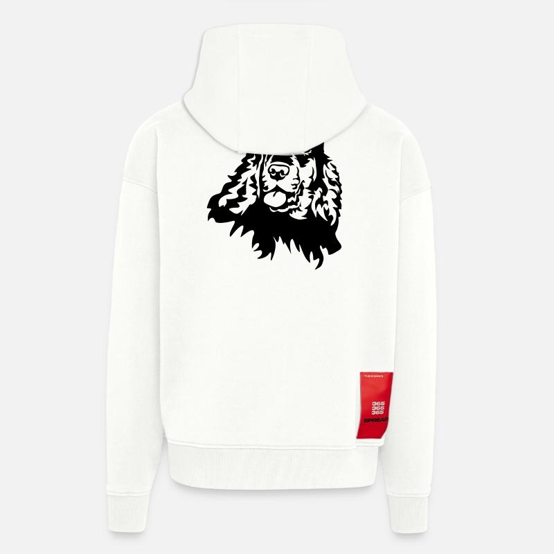 Cocker Spaniel Head - Zip Hoodie - made by SPREAD - OFF WHITE