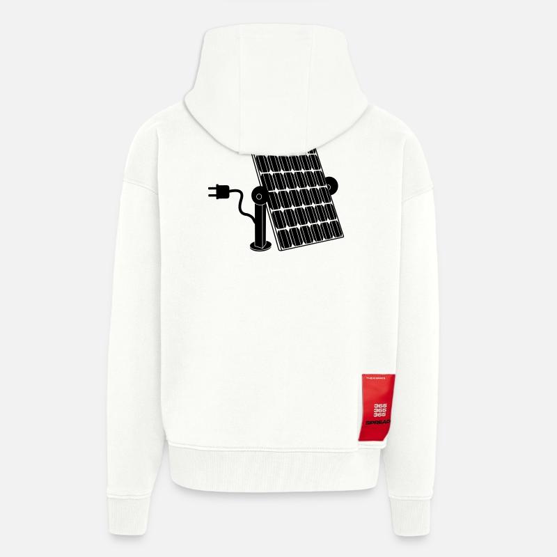 Solar panel with plug - Zip Hoodie - made by SPREAD - OFF WHITE