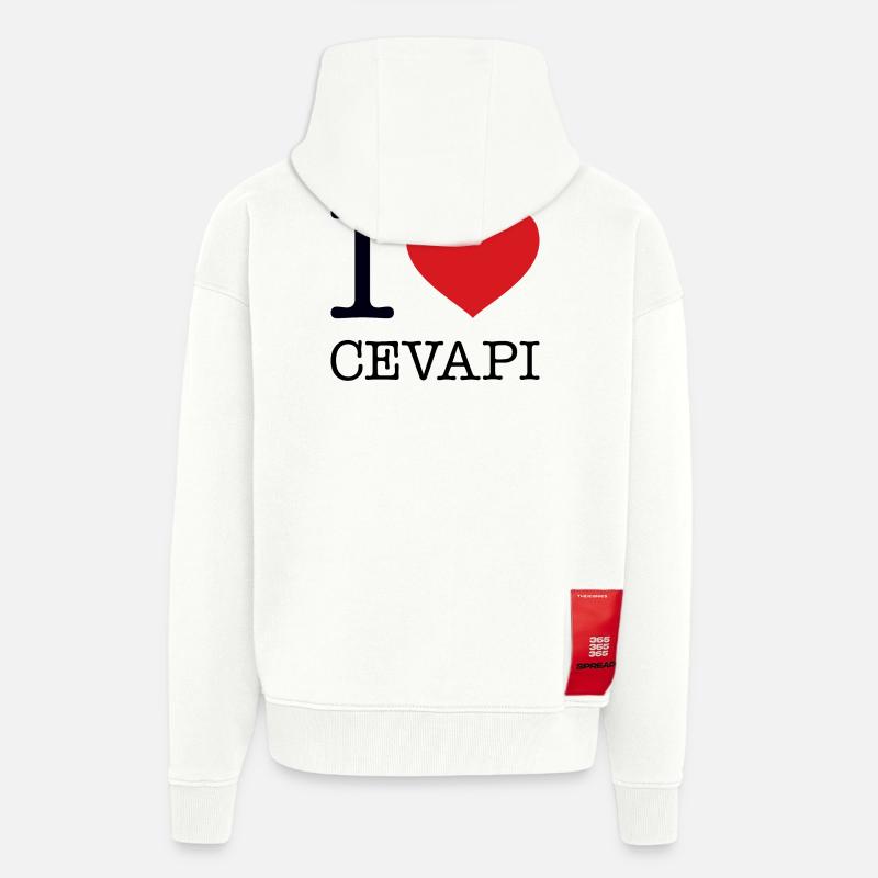 J’ADORE CEVAPI - Veste à capuche bio épaisse oversize fabriqué en UE - OFF WHITE
