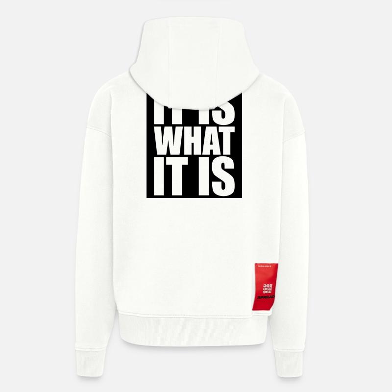 C’est ce que c’est - Veste à capuche bio épaisse oversize fabriqué en UE - OFF WHITE