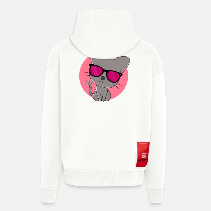 Süßes graues Kätzchen - Zip Hoodie - made by SPREAD - OFF WHITE