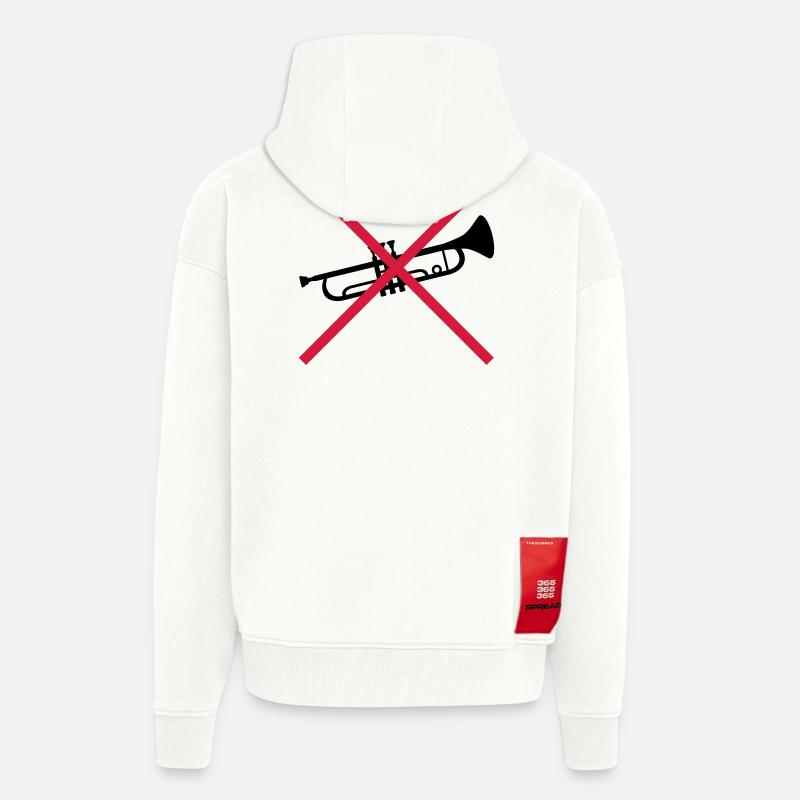 Trompete Verboten Schild - Zip Hoodie - made by SPREAD - OFF WHITE