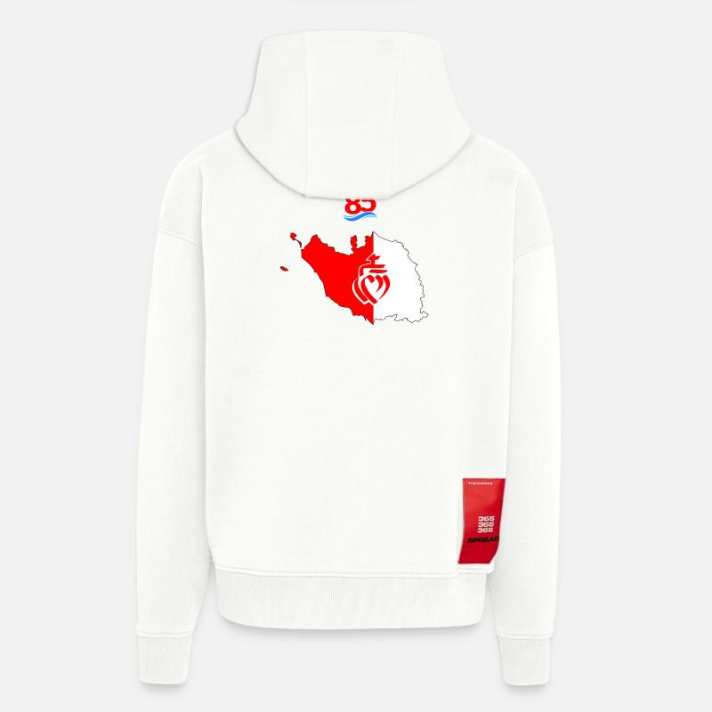 vendée - Veste à capuche bio épaisse oversize fabriqué en UE - OFF WHITE