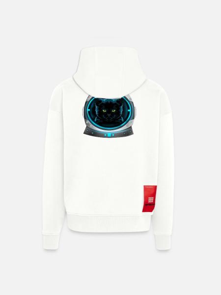 angry space cat astronaut - Zip Hoodie - made by SPREAD - OFF WHITE