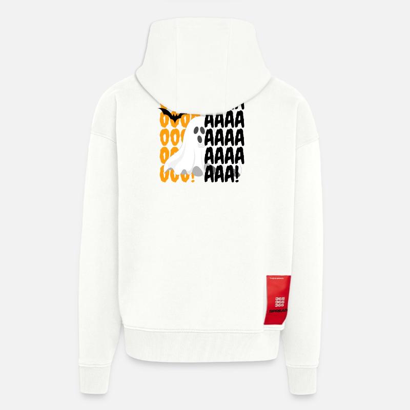 Halloween Geist Boo Muster - Zip Hoodie - made by SPREAD - OFF WHITE