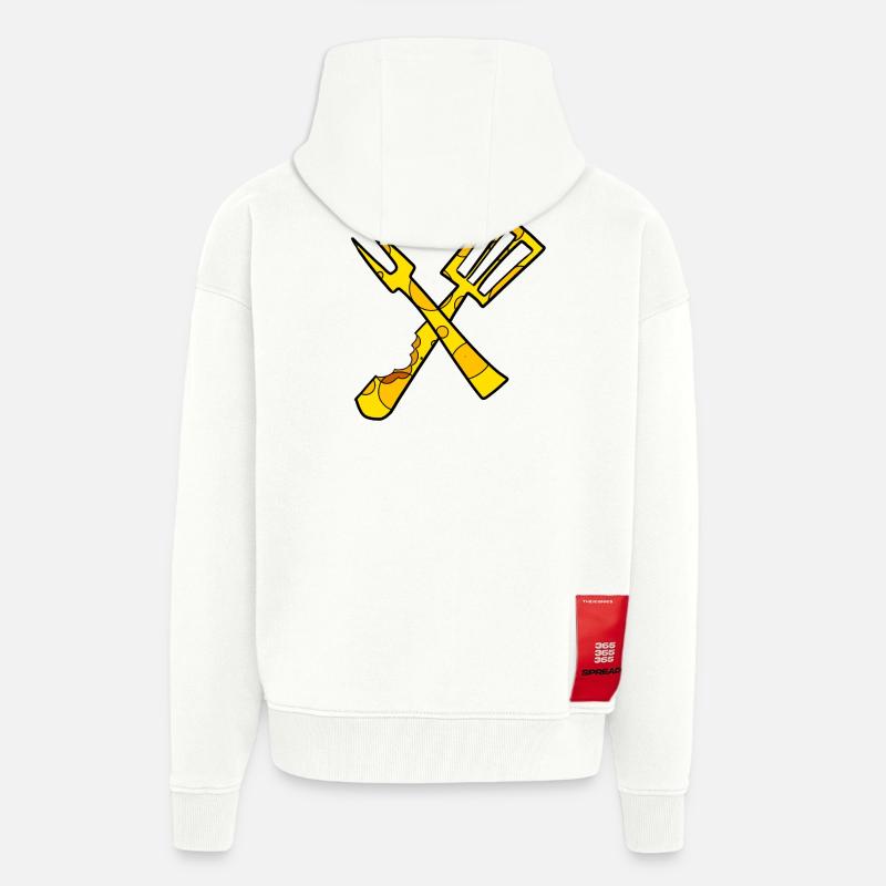 Cuisinier au fromage - Veste à capuche bio épaisse oversize fabriqué en UE - OFF WHITE