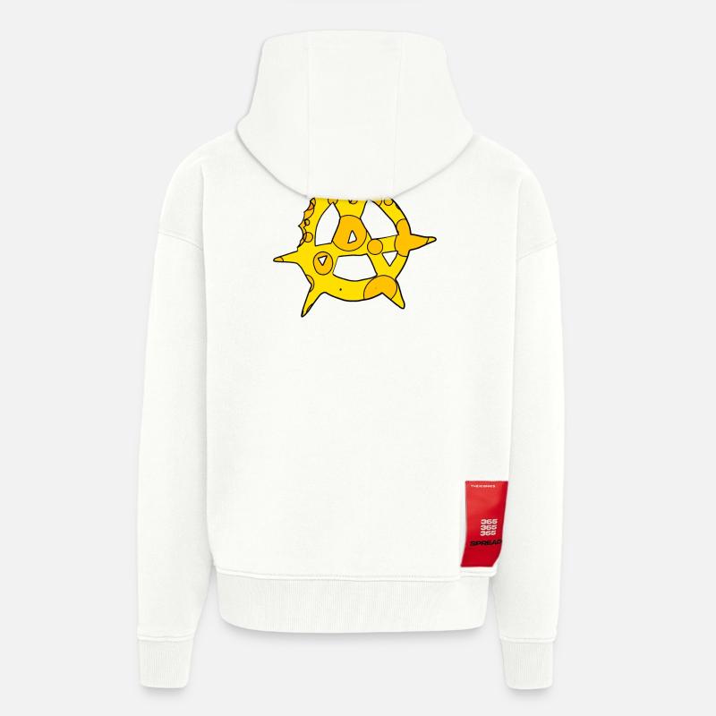 Fromage symbole de l’anarchie - Veste à capuche bio épaisse oversize fabriqué en UE - OFF WHITE