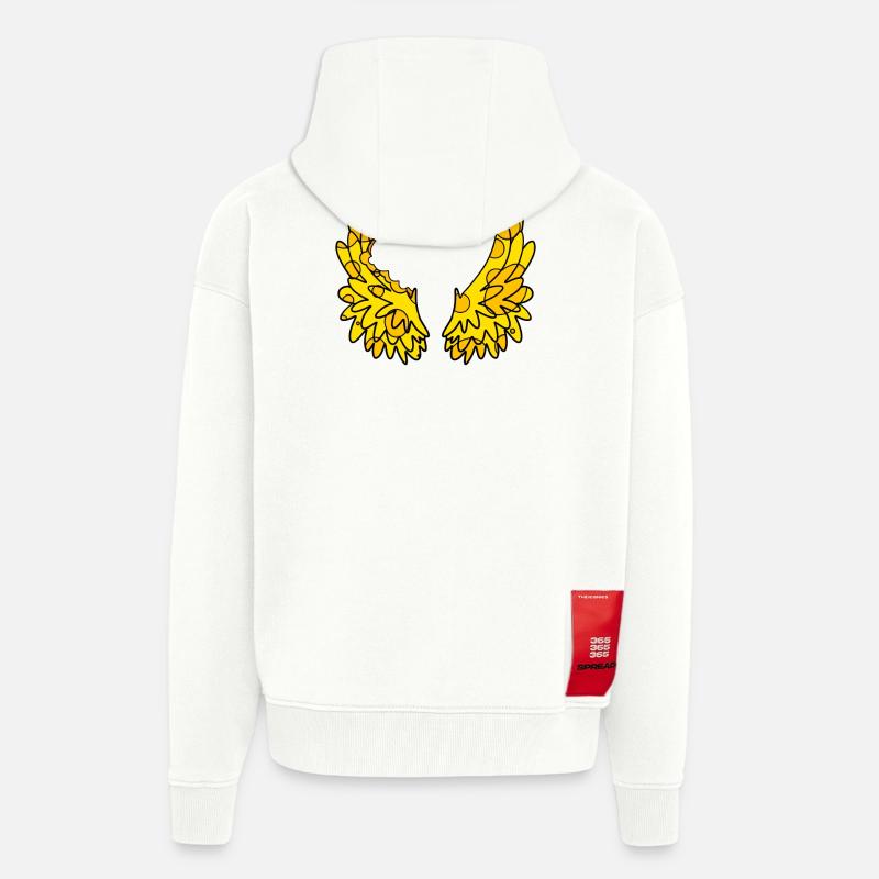 Ailes de fromage - Veste à capuche bio épaisse oversize fabriqué en UE - OFF WHITE