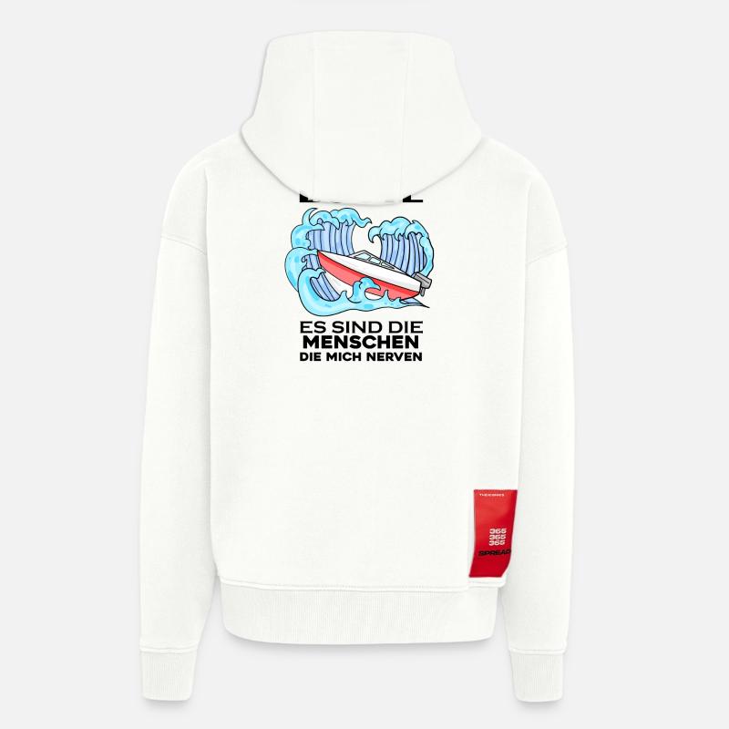 Motorboot Kapitän Bootsführerschein - Zip Hoodie - made by SPREAD - OFF WHITE