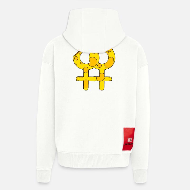 Symbole de Vénus double - Veste à capuche bio épaisse oversize fabriqué en UE - OFF WHITE