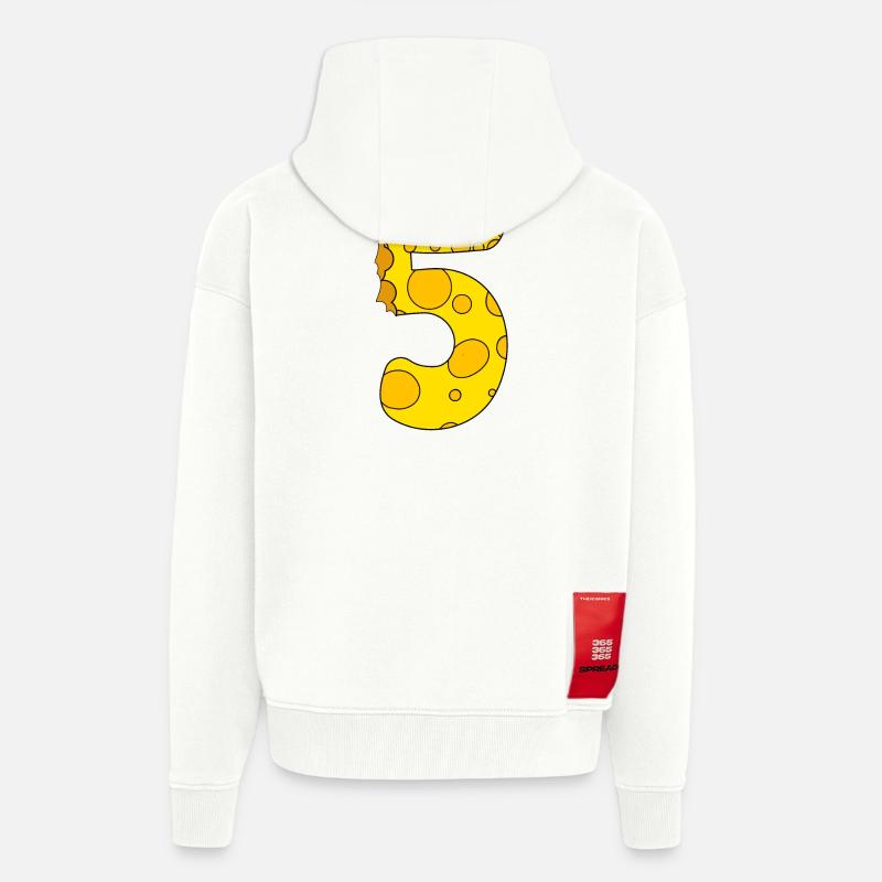 Fromage numéro 5 - Veste à capuche bio épaisse oversize fabriqué en UE - OFF WHITE