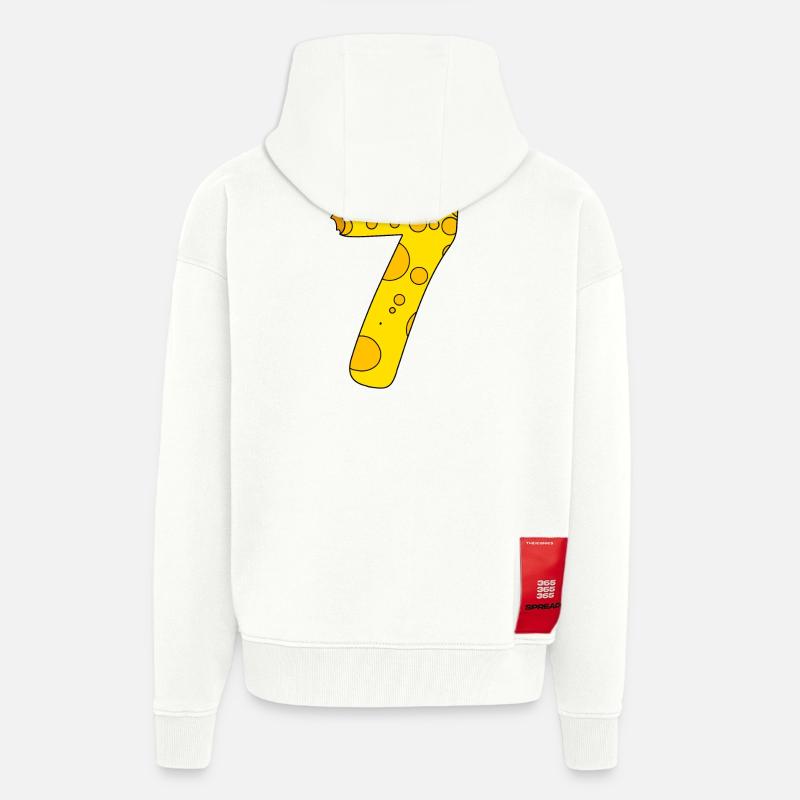 Numéro 7 Digit Cheese - Veste à capuche bio épaisse oversize fabriqué en UE - OFF WHITE