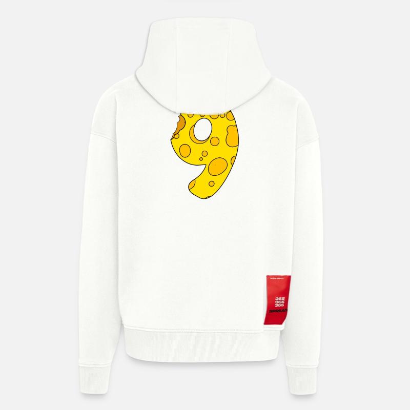Fromage numéro 9 - Veste à capuche bio épaisse oversize fabriqué en UE - OFF WHITE