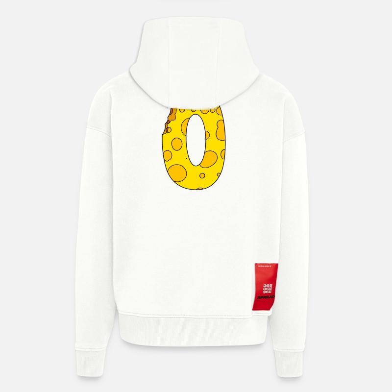 Numéro 0 Digit Cheese - Veste à capuche bio épaisse oversize fabriqué en UE - OFF WHITE