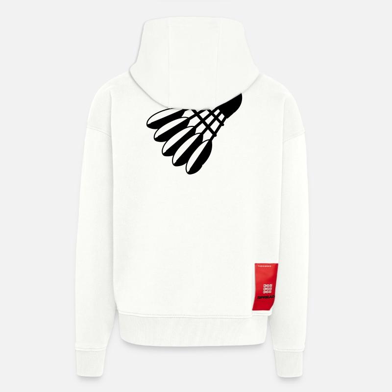 Badminton Shuttle Logo mit Federn - Zip Hoodie - made by SPREAD - OFF WHITE