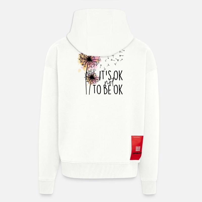 C’est Ok non d’être Ok - Veste à capuche bio épaisse oversize fabriqué en UE - OFF WHITE