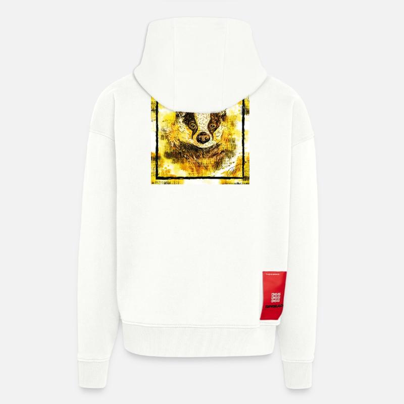 Der Gelbe Dachs, Tier Geschenke - Zip Hoodie - made by SPREAD - OFF WHITE