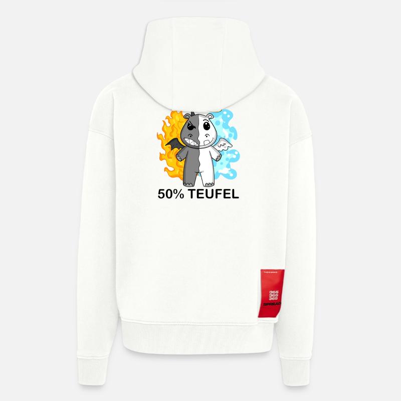 Nilpferd - Engel und Teufel - Zip Hoodie - made by SPREAD - OFF WHITE