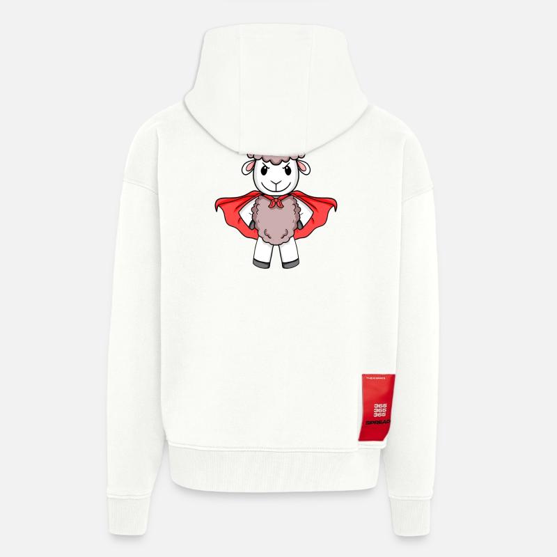 Schaf Superheld - Zip Hoodie - made by SPREAD - OFF WHITE