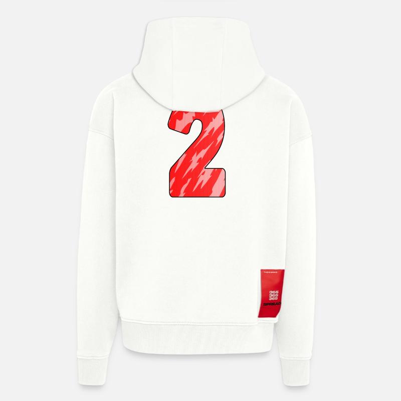 Nummer 2 Rot Muster - Zip Hoodie - made by SPREAD - OFF WHITE