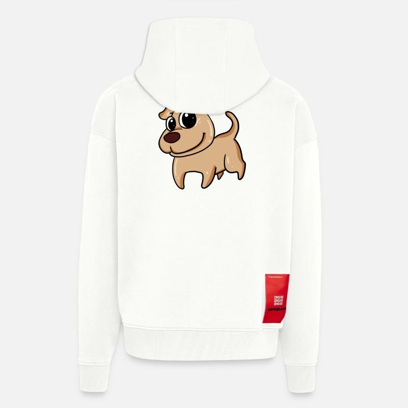 Chien mignon - Veste à capuche bio épaisse oversize fabriqué en UE - OFF WHITE