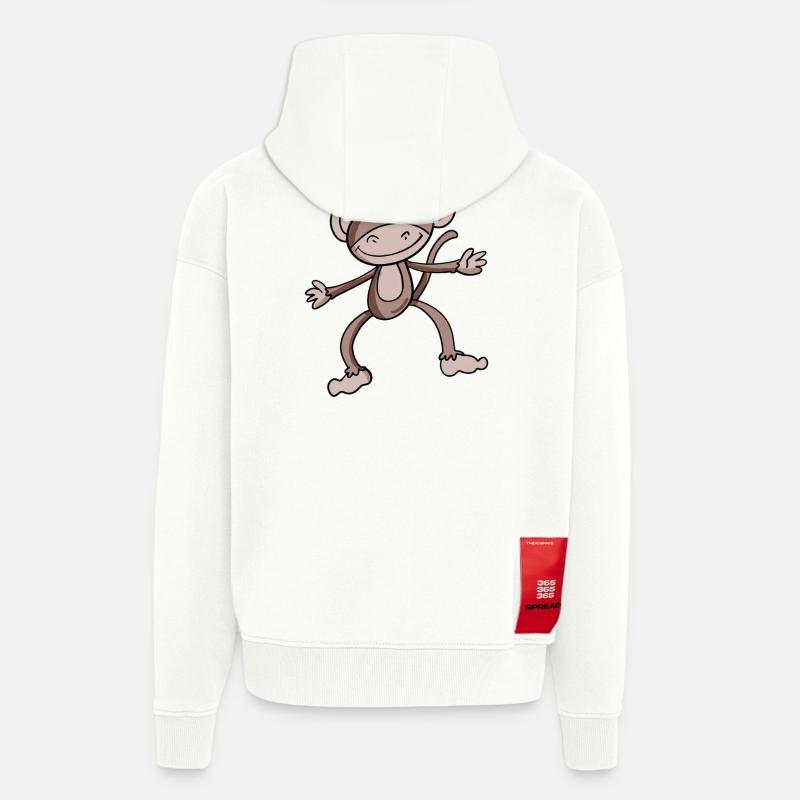 Singe mignon - Veste à capuche bio épaisse oversize fabriqué en UE - OFF WHITE