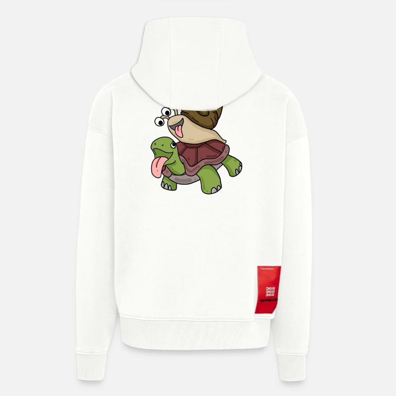 Turtle and snail - Zip Hoodie - made by SPREAD - OFF WHITE