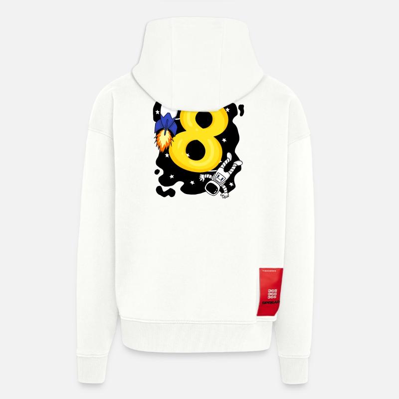 Garçon de 8 ans - Veste à capuche bio épaisse oversize fabriqué en UE - OFF WHITE