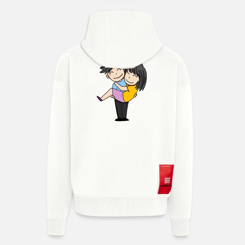 Couples - Veste à capuche bio épaisse oversize fabriqué en UE - OFF WHITE