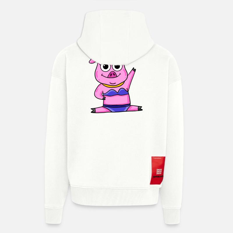 Cochon - Veste à capuche bio épaisse oversize fabriqué en UE - OFF WHITE