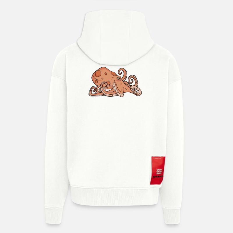 Octopus Octopus - Veste à capuche bio épaisse oversize fabriqué en UE - OFF WHITE