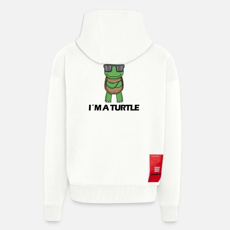 cool turtle - Zip Hoodie - made by SPREAD - OFF WHITE