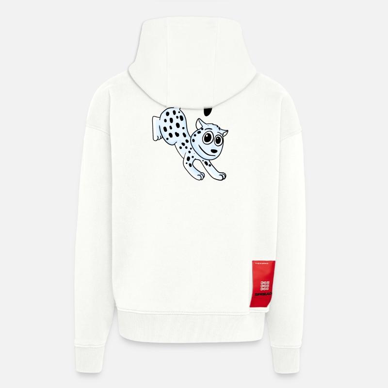 Léopard des neiges Léopard - Veste à capuche bio épaisse oversize fabriqué en UE - OFF WHITE