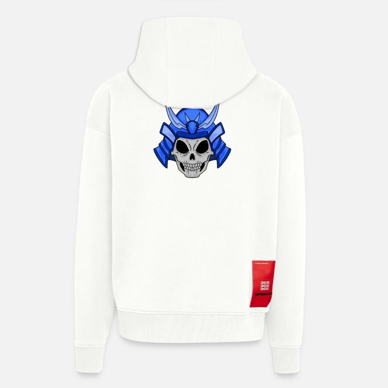 Samurai Skull - Zip Hoodie - made by SPREAD - OFF WHITE