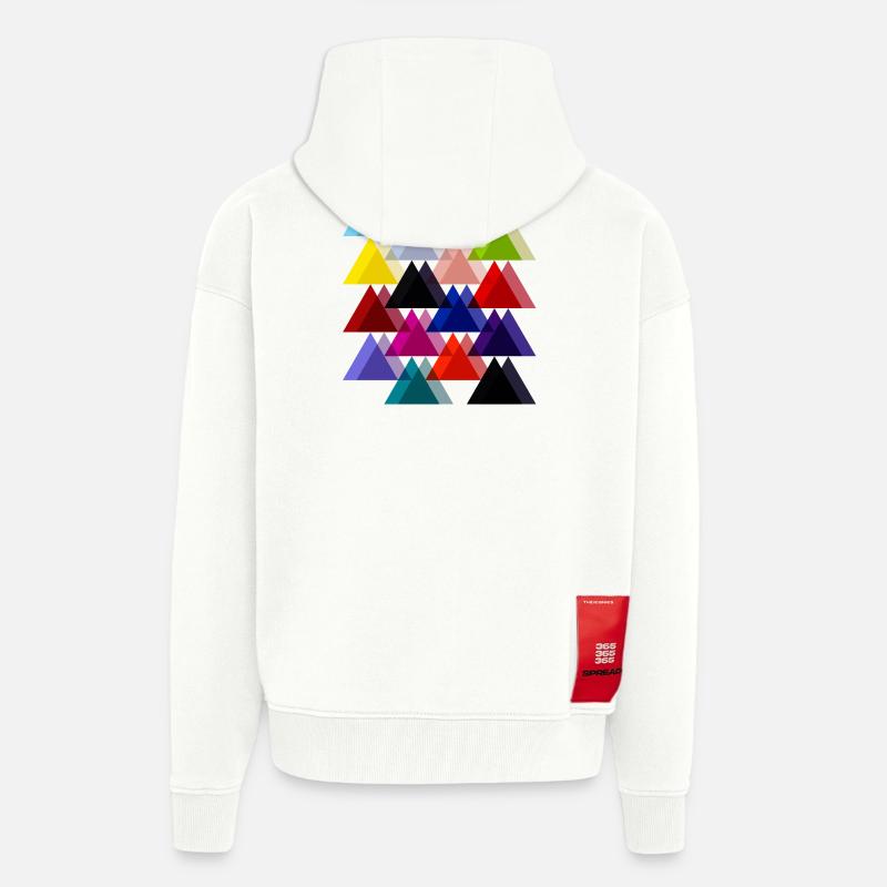 Triangles doubles - Veste à capuche bio épaisse oversize fabriqué en UE - OFF WHITE