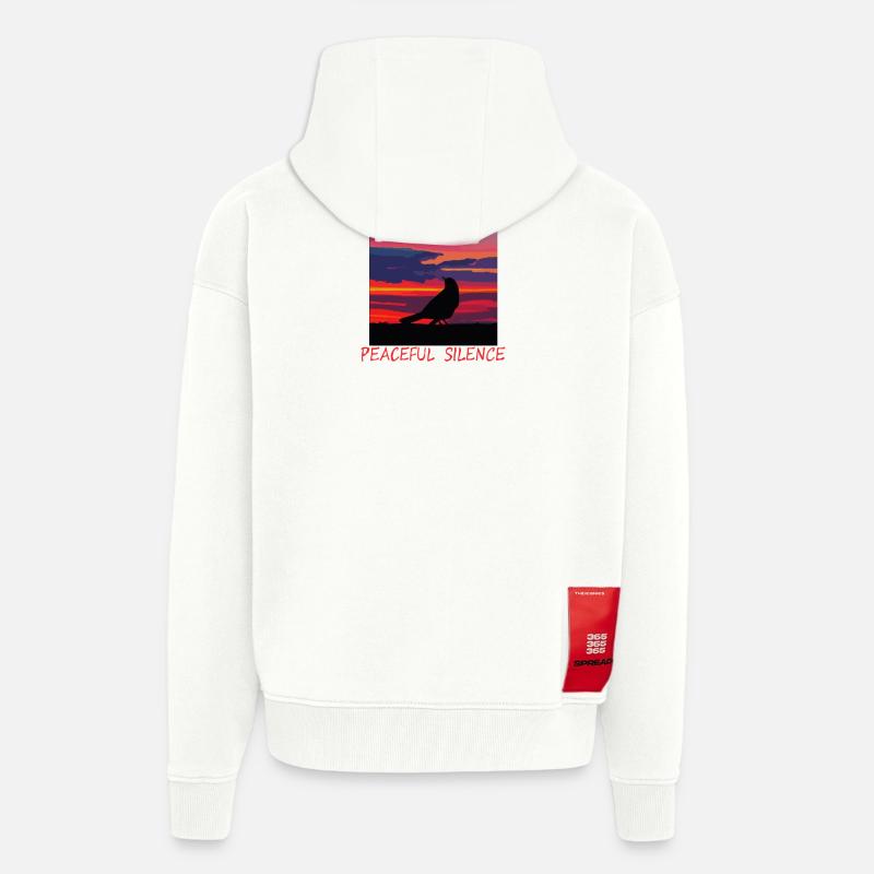 Vogel am Abendhimmel Frieden - Zip Hoodie - made by SPREAD - OFF WHITE