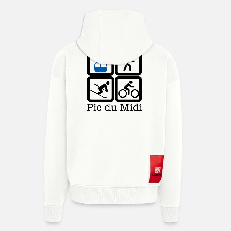 Pic du Midi - Veste à capuche bio épaisse oversize fabriqué en UE - OFF WHITE