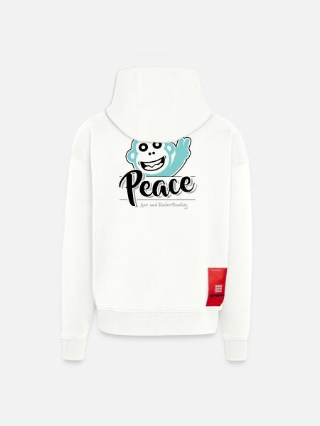 Peace love and understanding - Zip Hoodie - made by SPREAD - OFF WHITE