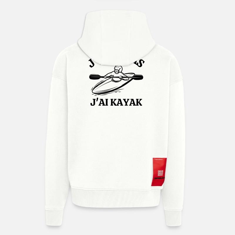 kayak, canoë kayak, rafting, paddle - Veste à capuche bio épaisse oversize fabriqué en UE - OFF WHITE