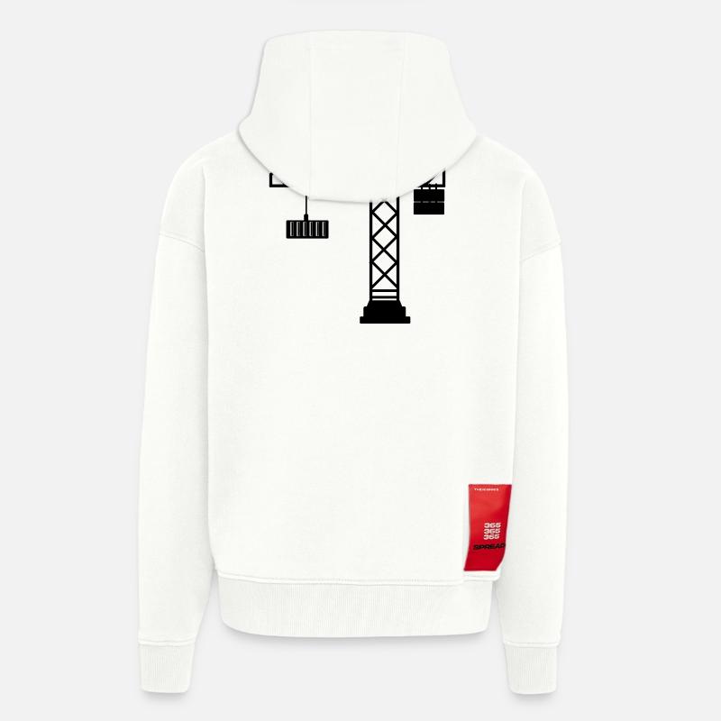 Kran mit Seecontainer - Zip Hoodie - made by SPREAD - OFF WHITE