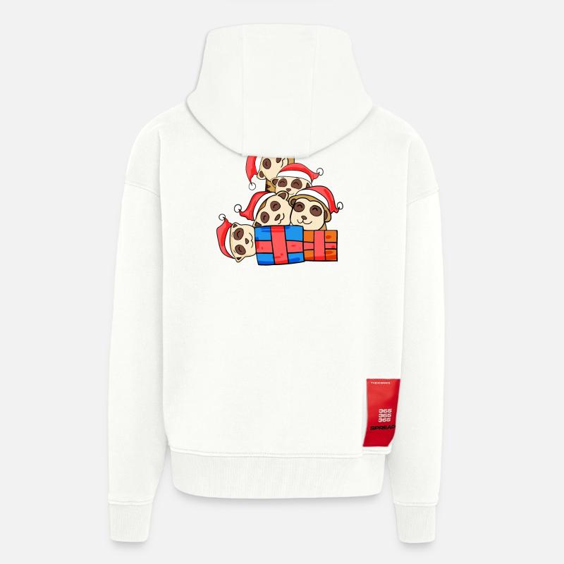 Suricate de l’arbre de Noël - Veste à capuche bio épaisse oversize fabriqué en UE - OFF WHITE