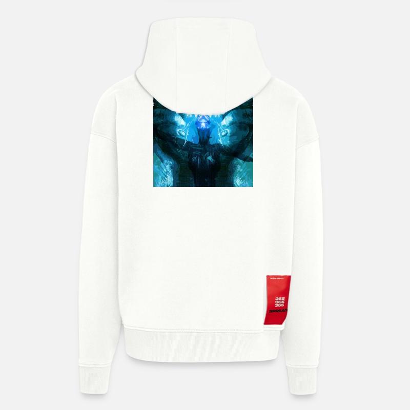 Reflective Deep Blue Creature - Zip Hoodie - made by SPREAD - OFF WHITE