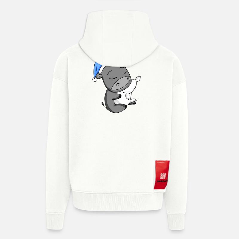 Âne - Veste à capuche bio épaisse oversize fabriqué en UE - OFF WHITE