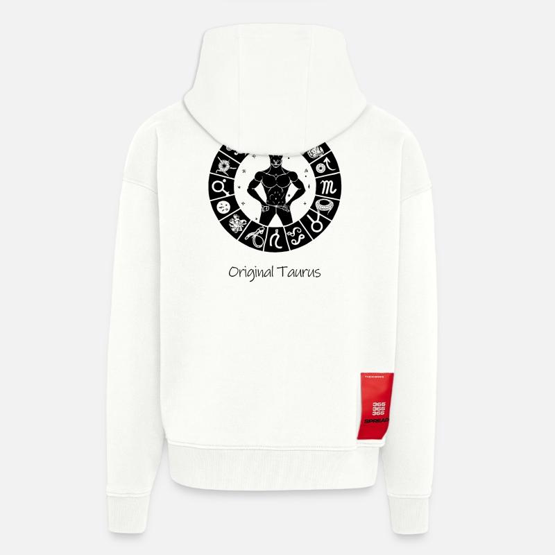 Sternzeichen Stier 001 schwarz - Zip Hoodie - made by SPREAD - OFF WHITE
