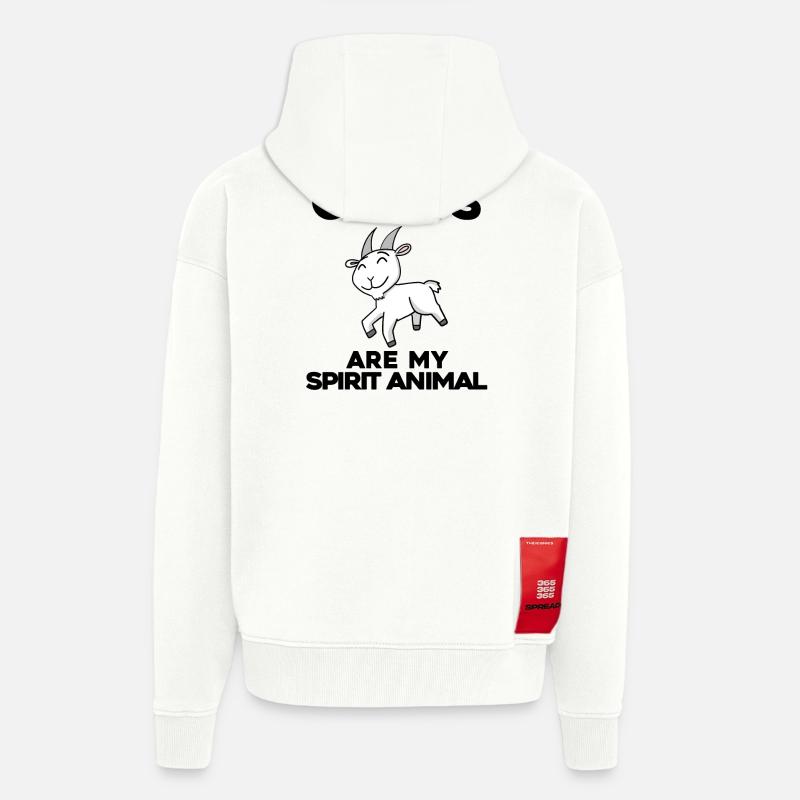 Chèvre Chèvre Chèvre - Veste à capuche bio épaisse oversize fabriqué en UE - OFF WHITE