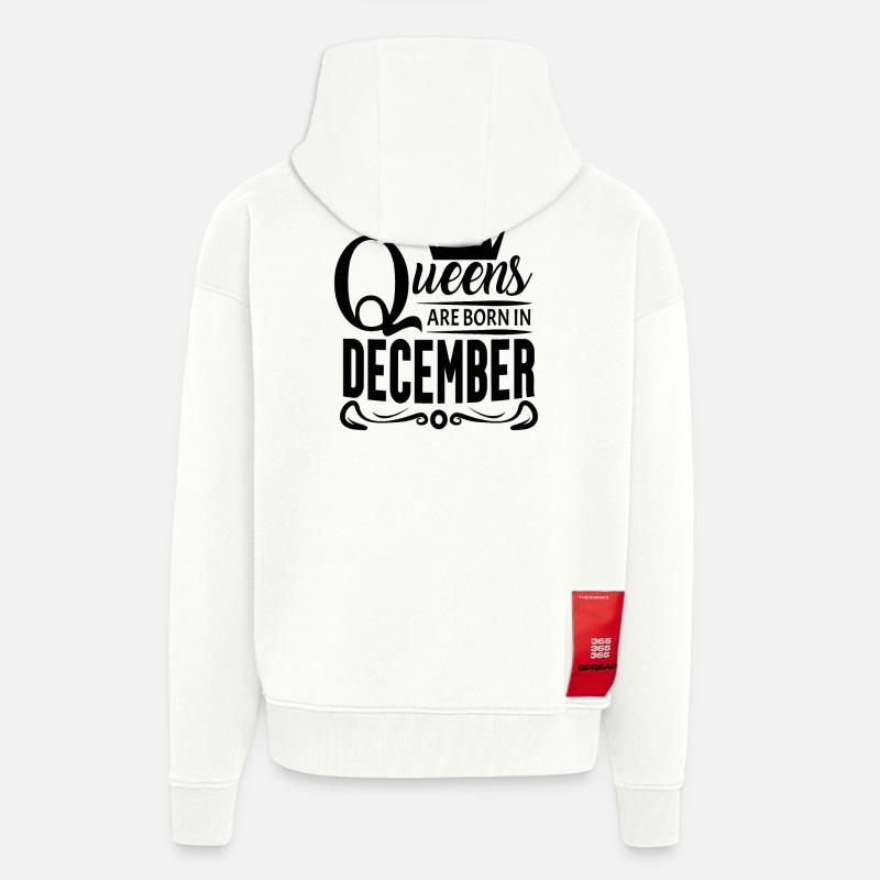 Mois de naissance Décembre - Veste à capuche bio épaisse oversize fabriqué en UE - OFF WHITE