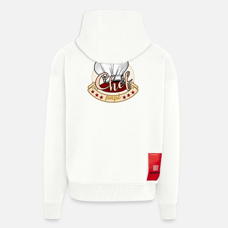 Chef cuisinier papi - Veste à capuche bio épaisse oversize fabriqué en UE - OFF WHITE