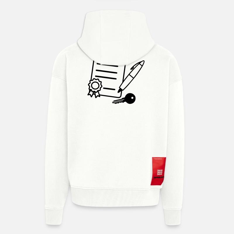 Contrat de signature de maison - Veste à capuche bio épaisse oversize fabriqué en UE - OFF WHITE