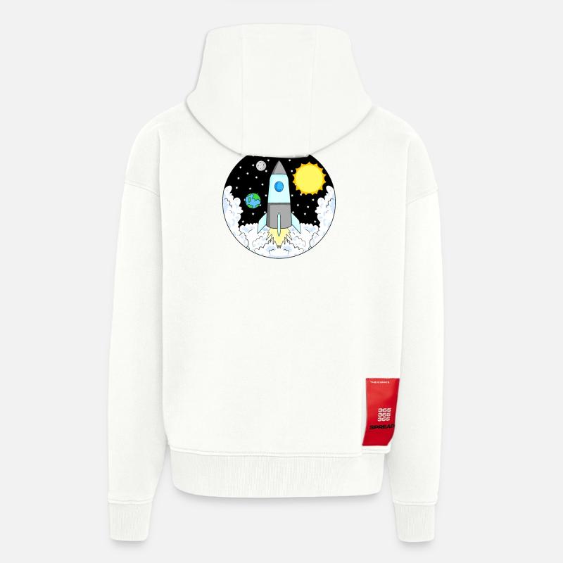 Rocket Space Space - Zip Hoodie - made by SPREAD - OFF WHITE